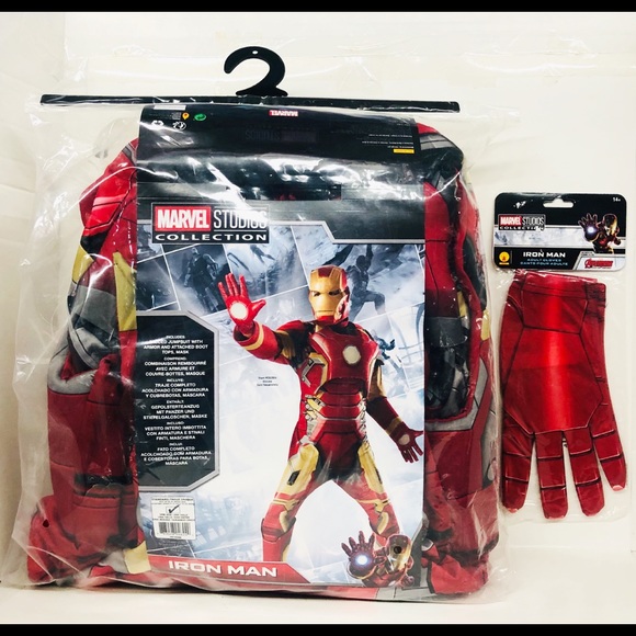 Iron man deluxe costume with gloves size standard - Picture 3 of 4